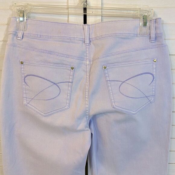 Chico's Jeans Size 0.5 (6) Platinum Stretch Girlfriend Purple Slim Ankle - Picture 8 of 16